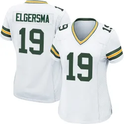 Green Bay Packers Women's Game White Jersey (19 Taylor Elgersma)