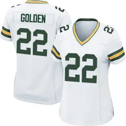 Green Bay Packers Women's Game White Jersey (22 Matthew Golden)