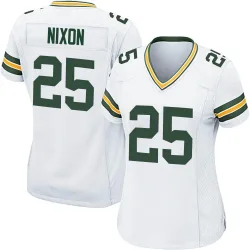 Green Bay Packers Women's Game White Jersey (25 Keisean Nixon)