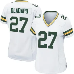 Green Bay Packers Women's Game White Jersey (27 Kitan Oladapo)