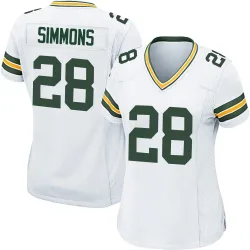 Green Bay Packers Women's Game White Jersey (28 Isaiah Simmons)