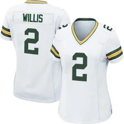 Green Bay Packers Women's Game White Jersey (2 Malik Willis)