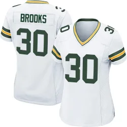 Green Bay Packers Women's Game White Jersey (30 Chris Brooks)