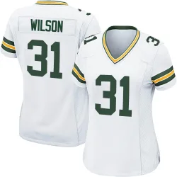 Green Bay Packers Women's Game White Jersey (31 Emanuel Wilson)
