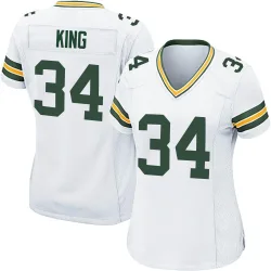 Green Bay Packers Women's Game White Jersey (34 Kalen King)