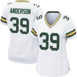 Green Bay Packers Women's Game White Jersey (39 Zayne Anderson)