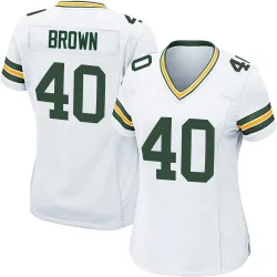 Green Bay Packers Women's Game White Jersey (40 Omar Brown)