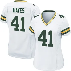 Green Bay Packers Women's Game White Jersey (41 Kaleb Hayes)