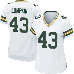 Green Bay Packers Women's Game White Jersey (43 Johnny Lumpkin)