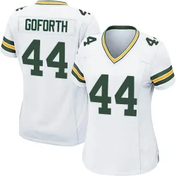 Green Bay Packers Women's Game White Jersey (44 Ralen Goforth)
