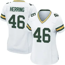 Green Bay Packers Women's Game White Jersey (46 Tyron Herring)