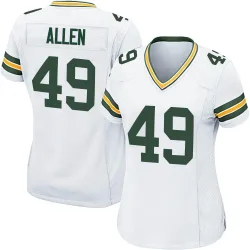 Green Bay Packers Women's Game White Jersey (49 Austin Allen)