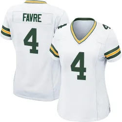 Green Bay Packers Women's Game White Jersey (4 Brett Favre)