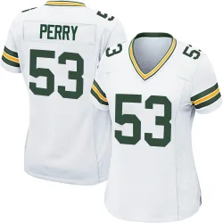 Green Bay Packers Women's Game White Jersey (53 Nick Perry)