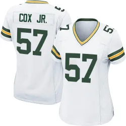 Green Bay Packers Women's Game White Jersey (57 Brenton Cox Jr.)