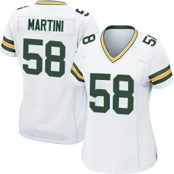 Green Bay Packers Women's Game White Jersey (58 Greer Martini)