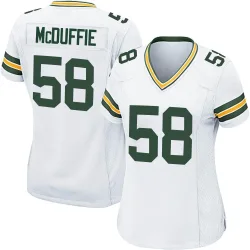 Green Bay Packers Women's Game White Jersey (58 Isaiah McDuffie)