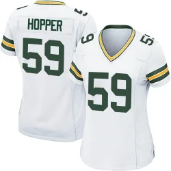 Green Bay Packers Women's Game White Jersey (59 Ty'Ron Hopper)