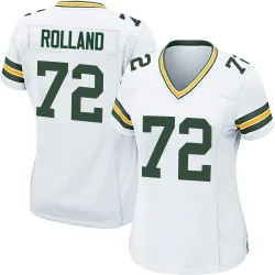 Green Bay Packers Women's Game White Jersey (72 Spencer Rolland)