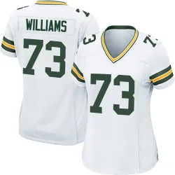 Green Bay Packers Women's Game White Jersey (73 John Williams)