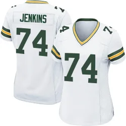 Green Bay Packers Women's Game White Jersey (74 Elgton Jenkins)