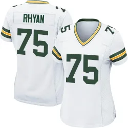 Green Bay Packers Women's Game White Jersey (75 Sean Rhyan)