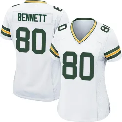 Green Bay Packers Women's Game White Jersey (80 Martellus Bennett)