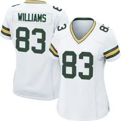 Green Bay Packers Women's Game White Jersey (83 Savion Williams)