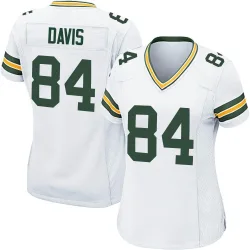Green Bay Packers Women's Game White Jersey (84 Tyler Davis)