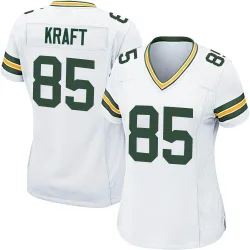 Green Bay Packers Women's Game White Jersey (85 Tucker Kraft)