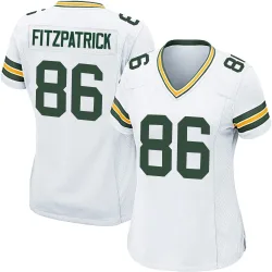 Green Bay Packers Women's Game White Jersey (86 John FitzPatrick)