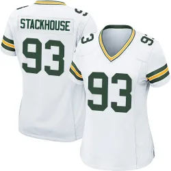 Green Bay Packers Women's Game White Jersey (93 Nazir Stackhouse)