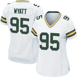 Green Bay Packers Women's Game White Jersey (95 Devonte Wyatt)