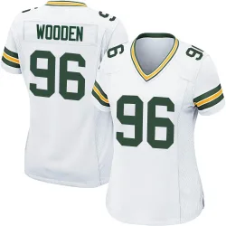 Green Bay Packers Women's Game White Jersey (96 Colby Wooden)