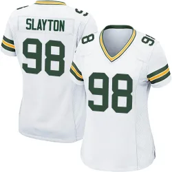 Green Bay Packers Women's Game White Jersey (98 Chris Slayton)