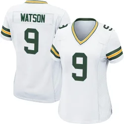 Green Bay Packers Women's Game White Jersey (9 Christian Watson)