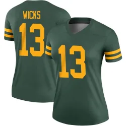 Green Bay Packers Women's Legend Green Alternate Jersey (13 Dontayvion Wicks)