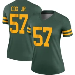Green Bay Packers Women's Legend Green Alternate Jersey (57 Brenton Cox Jr.)