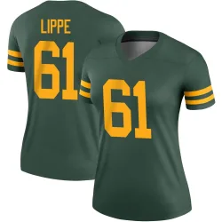 Green Bay Packers Women's Legend Green Alternate Jersey (61 J.J. Lippe)