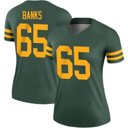 Green Bay Packers Women's Legend Green Alternate Jersey (65 Aaron Banks)