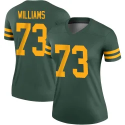 Green Bay Packers Women's Legend Green Alternate Jersey (73 John Williams)