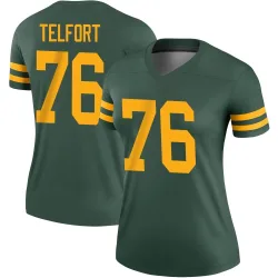 Green Bay Packers Women's Legend Green Alternate Jersey (76 Kadeem Telfort)