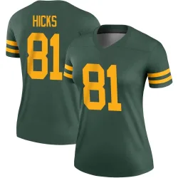Green Bay Packers Women's Legend Green Alternate Jersey (81 Julian Hicks)
