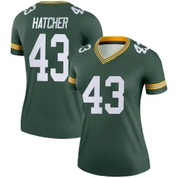 Green Bay Packers Women's Legend Green Jersey (43 Broughton Hatcher)