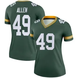Green Bay Packers Women's Legend Green Jersey (49 Austin Allen)