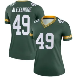 Green Bay Packers Women's Legend Green Jersey (49 Deslin Alexandre)