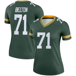 Green Bay Packers Women's Legend Green Jersey (71 Anthony Belton)