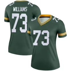 Green Bay Packers Women's Legend Green Jersey (73 John Williams)