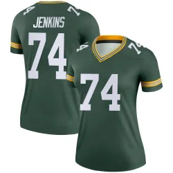 Green Bay Packers Women's Legend Green Jersey (74 Elgton Jenkins)