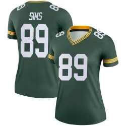 Green Bay Packers Women's Legend Green Jersey (89 Ben Sims)